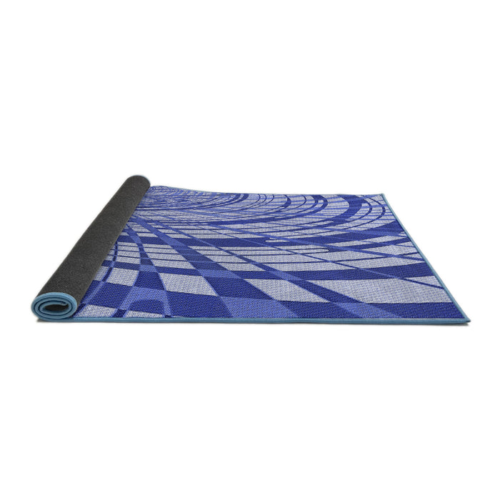 Thickness of Patterned Blue Rug, pat2107blu