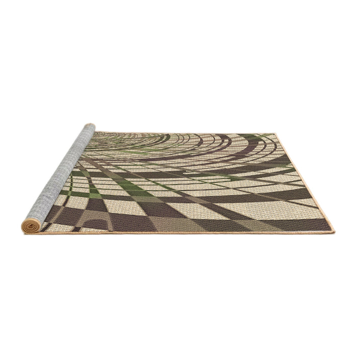 Sideview of Machine Washable Transitional Coffee Brown Rug, wshpat2107brn
