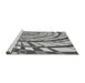 Sideview of Machine Washable Transitional Platinum Silver Gray Rug, wshpat2107gry