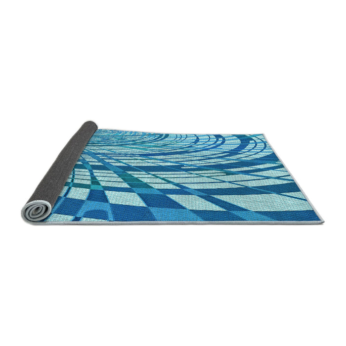 Thickness of Patterned Blue Rug, pat2107lblu