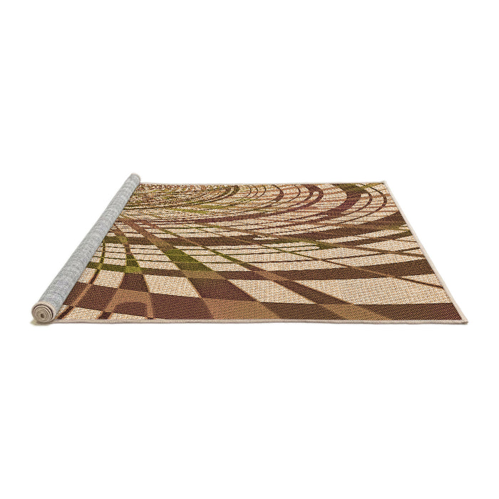 Sideview of Machine Washable Transitional Saddle Brown Rug, wshpat2107org