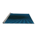 Sideview of Machine Washable Transitional Deep-Sea Blue Rug, wshpat2108lblu