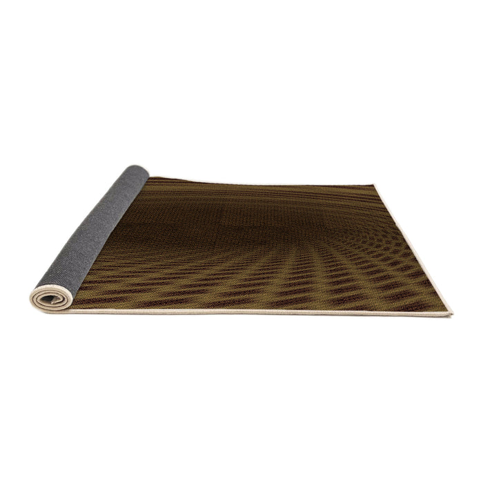 Thickness of Patterned Dark Bronze Brown Rug, pat2108org