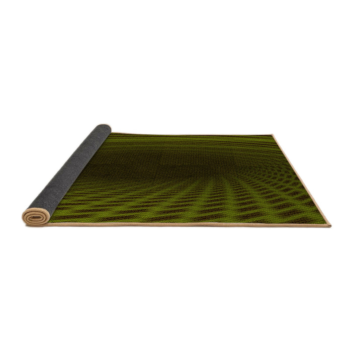 Thickness of Patterned Olive Green Rug, pat2108yw