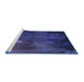 Sideview of Machine Washable Transitional Royal Blue Rug, wshpat2109blu