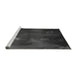 Sideview of Machine Washable Transitional Carbon Gray Rug, wshpat2109gry