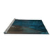 Sideview of Machine Washable Transitional Dark Slate Grey Green Rug, wshpat2109lblu