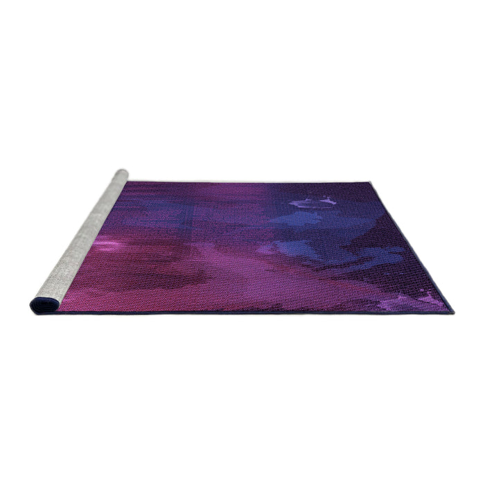 Sideview of Machine Washable Transitional Dark Purple Rug, wshpat2109pur