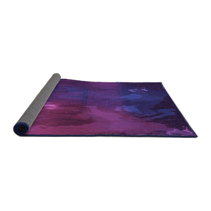 Thickness of Patterned Dark Purple Rug, pat2109pur