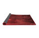 Thickness of Patterned Dark Red Rug, pat2109rd