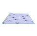 Sideview of Machine Washable Transitional Lavender Blue Rug, wshpat211blu