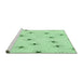 Sideview of Machine Washable Transitional Mint Green Rug, wshpat211grn