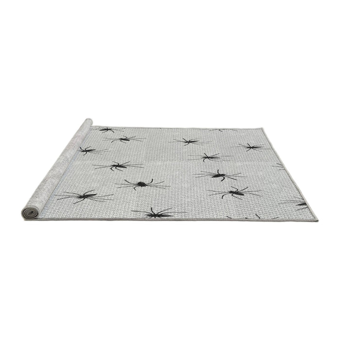 Sideview of Machine Washable Transitional Platinum Gray Rug, wshpat211gry