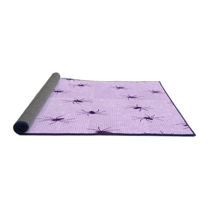 Thickness of Patterned Bright Lilac Purple Rug, pat211pur