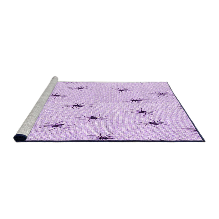 Sideview of Machine Washable Transitional Bright Lilac Purple Rug, wshpat211pur