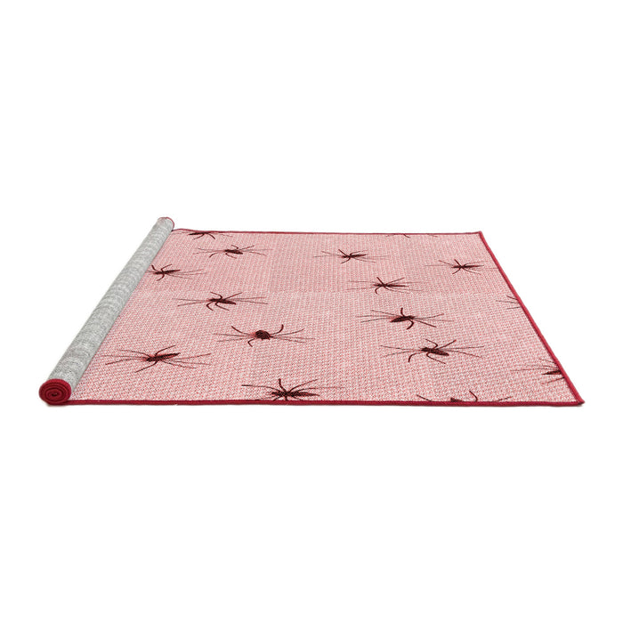 Sideview of Machine Washable Transitional Light Coral Pink Rug, wshpat211rd