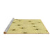 Sideview of Machine Washable Transitional Yellow Rug, wshpat211yw