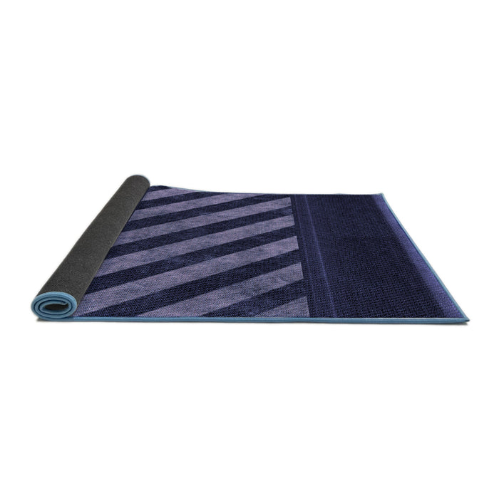 Thickness of Patterned Night Blue Rug, pat2110blu