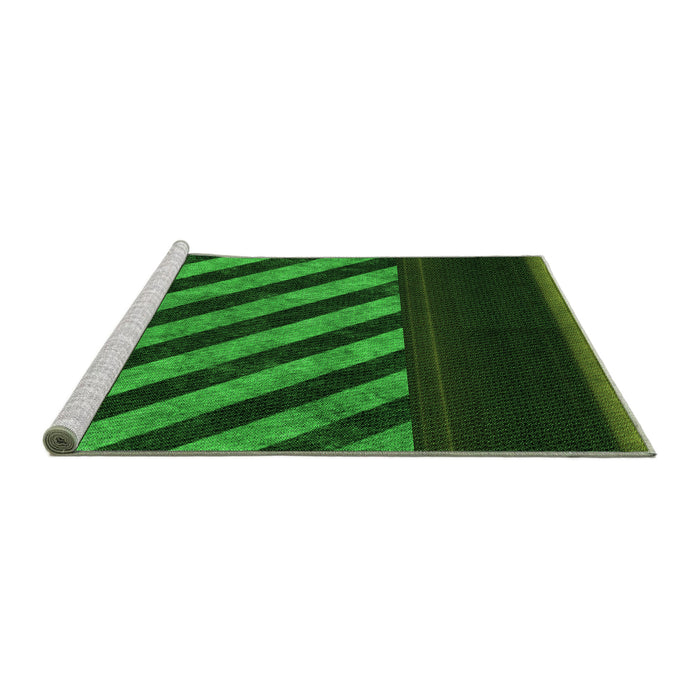 Sideview of Machine Washable Transitional Dark Forest Green Rug, wshpat2110grn