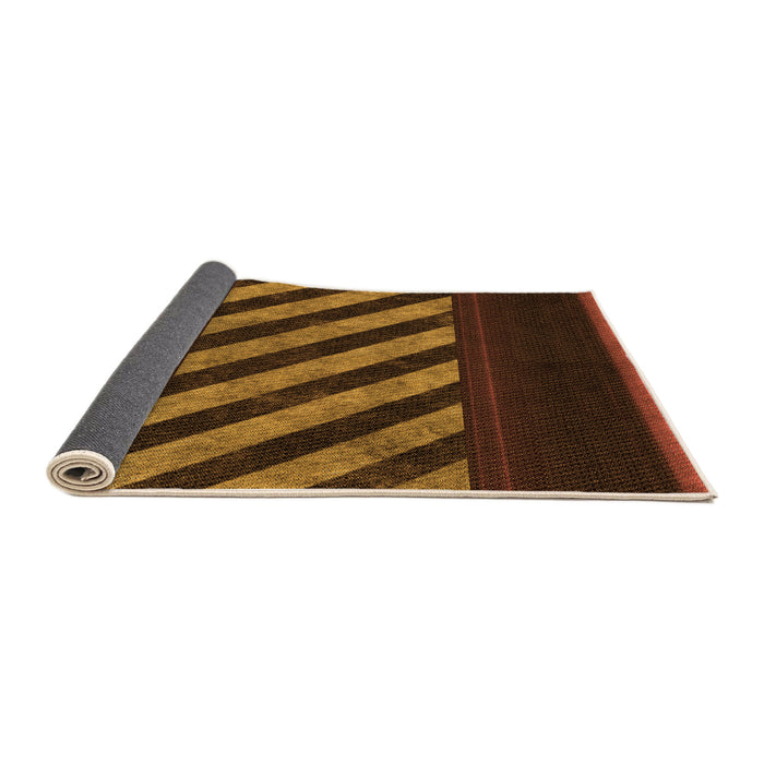 Thickness of Patterned Mahogany Brown Rug, pat2110org