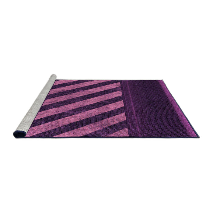 Sideview of Machine Washable Transitional Orchid Purple Rug, wshpat2110pur