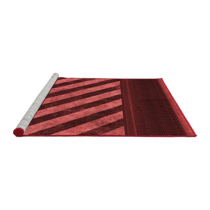 Sideview of Machine Washable Transitional Maroon Red Rug, wshpat2110rd