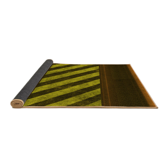 Thickness of Patterned Dark Yellow Green Rug, pat2110yw