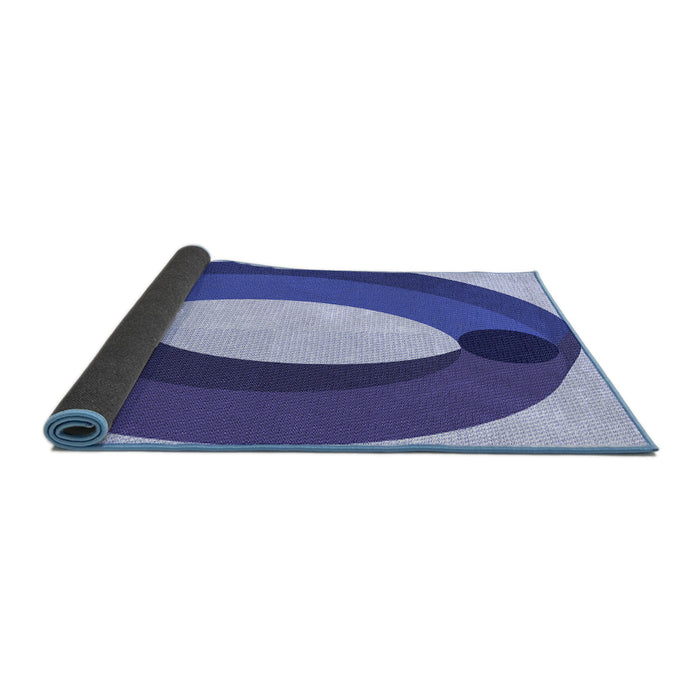 Thickness of Patterned Jeans Blue Rug, pat2111blu