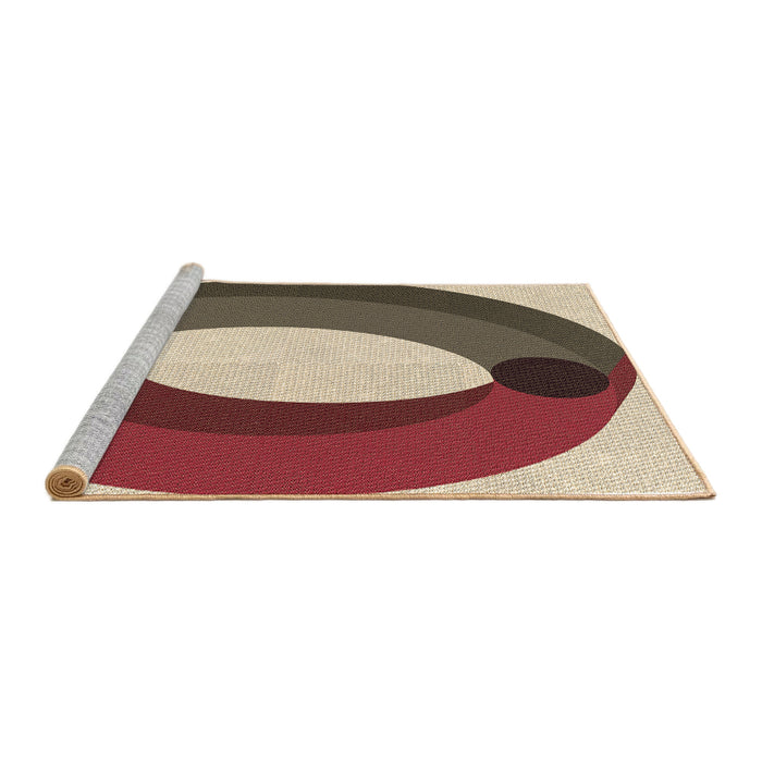 Sideview of Machine Washable Transitional Brown Red Rug, wshpat2111brn