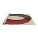 Sideview of Machine Washable Transitional Brown Red Rug, wshpat2111brn