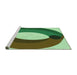 Sideview of Machine Washable Transitional Green Rug, wshpat2111grn