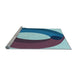 Sideview of Machine Washable Transitional Diamond Blue Rug, wshpat2111lblu