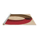 Sideview of Machine Washable Transitional Tomato Red Rug, wshpat2111org