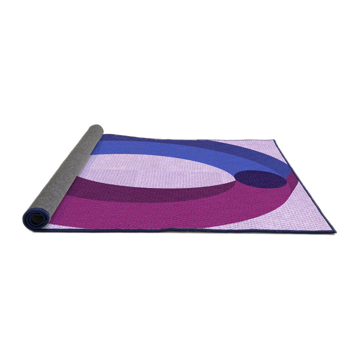 Thickness of Patterned Bright Lilac Purple Rug, pat2111pur
