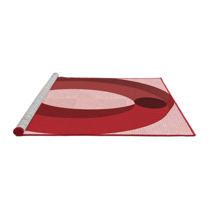 Sideview of Machine Washable Transitional Light Coral Pink Rug, wshpat2111rd