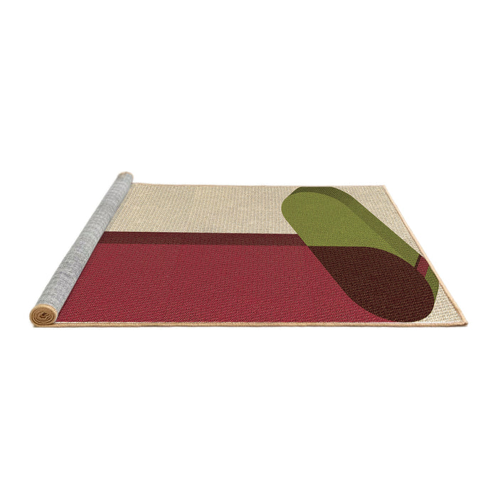 Sideview of Machine Washable Transitional Red Rug, wshpat2112brn