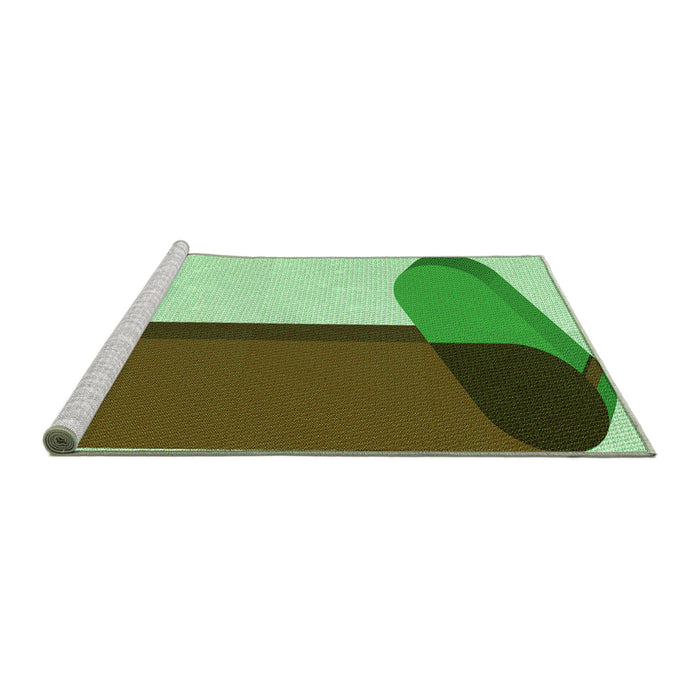 Sideview of Machine Washable Transitional Pastel Green Rug, wshpat2112grn