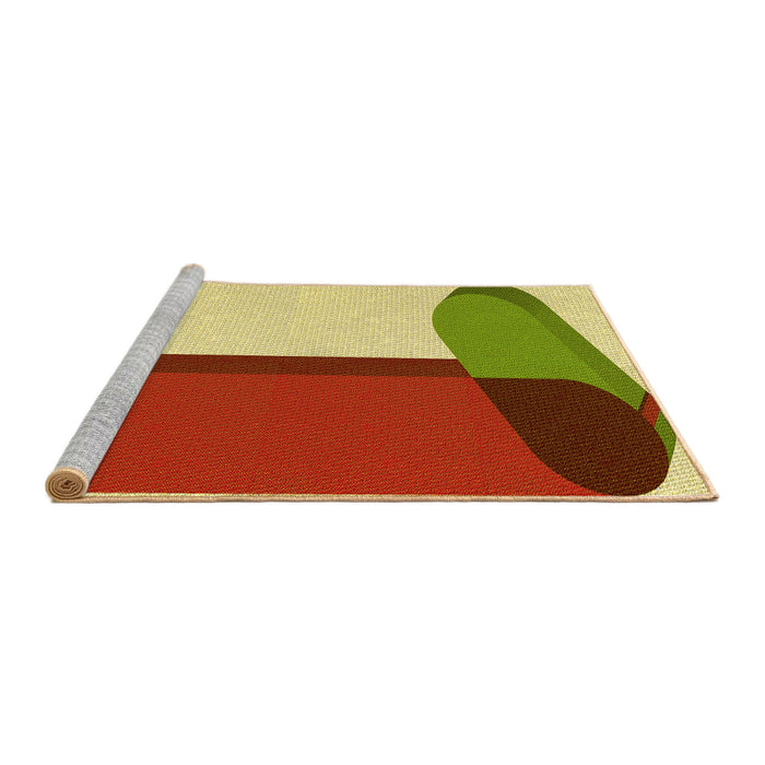 Sideview of Machine Washable Transitional Red Rug, wshpat2112yw