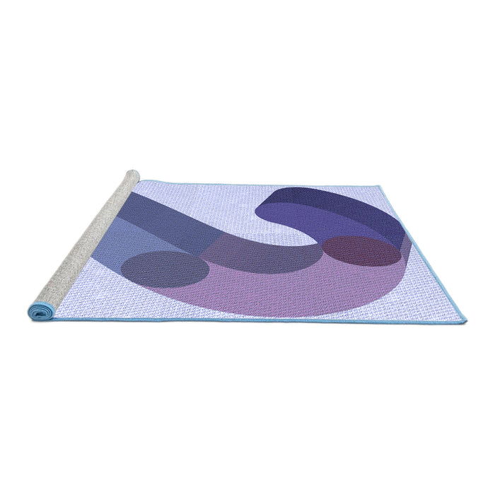 Sideview of Machine Washable Transitional Deep Periwinkle Purple Rug, wshpat2113blu