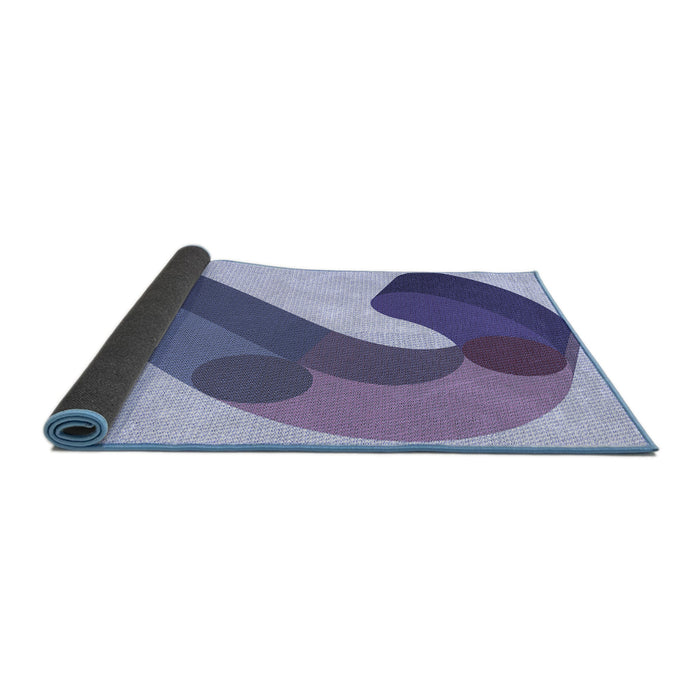 Thickness of Patterned Deep Periwinkle Purple Rug, pat2113blu
