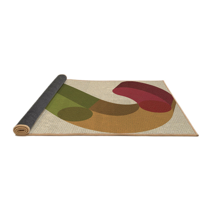 Thickness of Patterned Saddle Brown Rug, pat2113brn