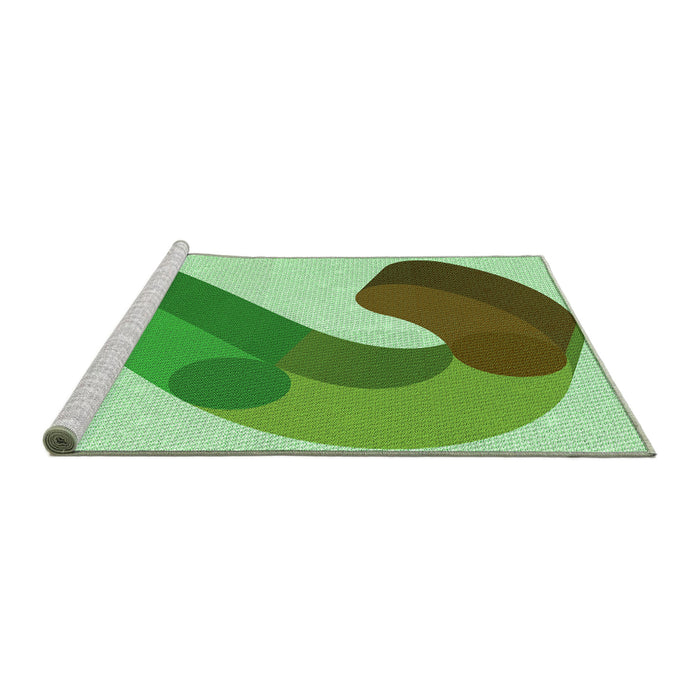 Sideview of Machine Washable Transitional Jade Green Rug, wshpat2113grn