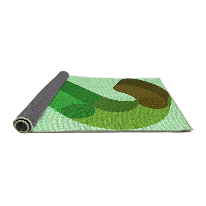 Thickness of Patterned Jade Green Rug, pat2113grn