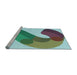 Sideview of Machine Washable Transitional Tiffany Blue Rug, wshpat2113lblu