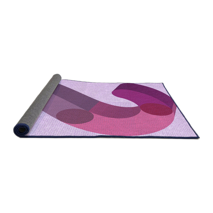Thickness of Patterned Bright Lilac Purple Rug, pat2113pur