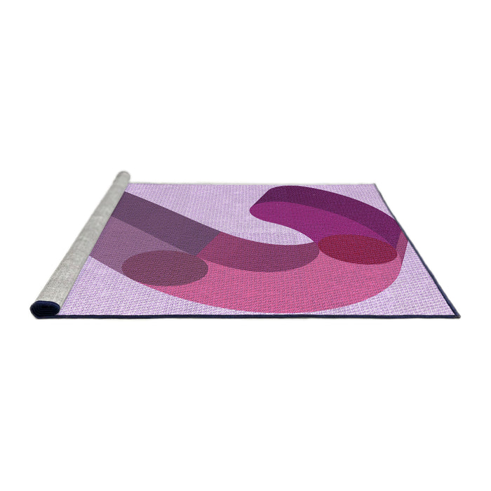 Sideview of Machine Washable Transitional Bright Lilac Purple Rug, wshpat2113pur