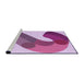 Sideview of Machine Washable Transitional Bright Lilac Purple Rug, wshpat2113pur