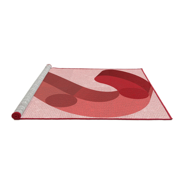 Sideview of Machine Washable Transitional Light Coral Pink Rug, wshpat2113rd