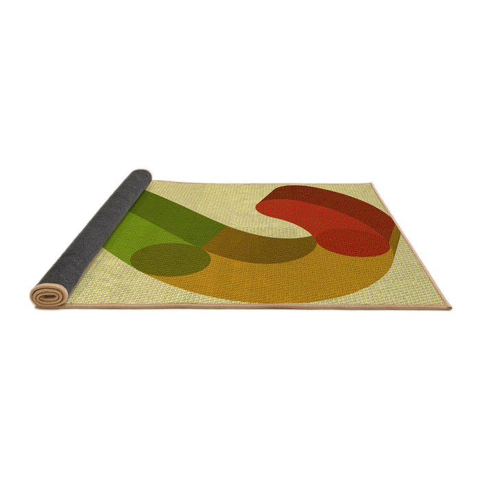 Thickness of Patterned Mahogany Brown Rug, pat2113yw