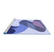 Sideview of Machine Washable Transitional Sapphire Blue Rug, wshpat2114blu